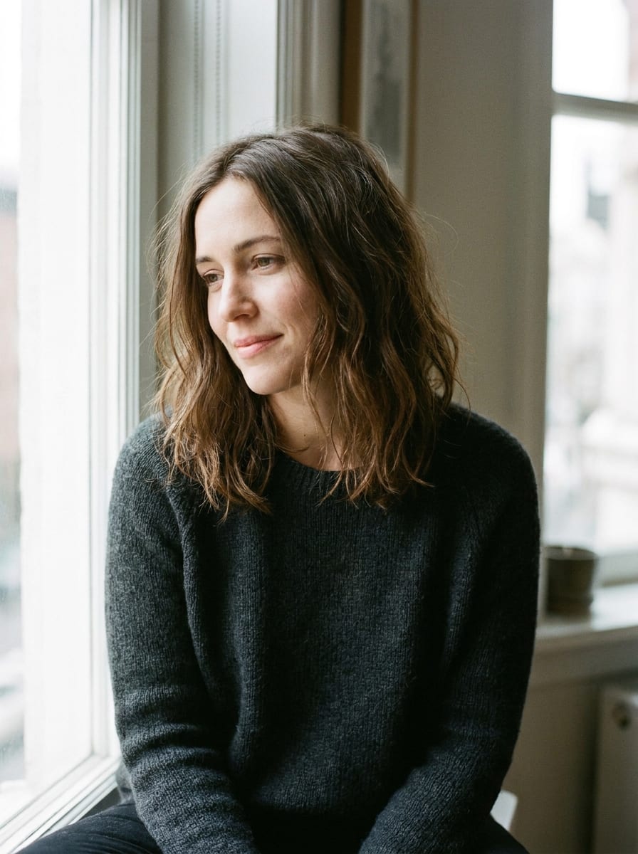 Wavy Lob mit leichten Wellen - Mittellange Frisur für feines Haar